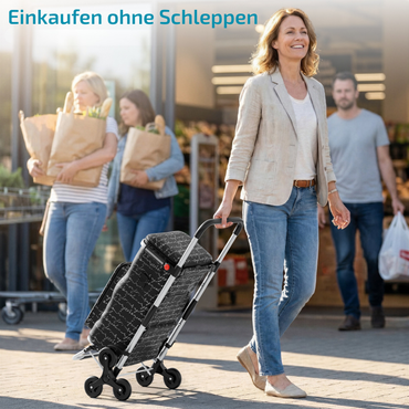 Faltbarer Einkaufstrolley mit Alu-Gestell