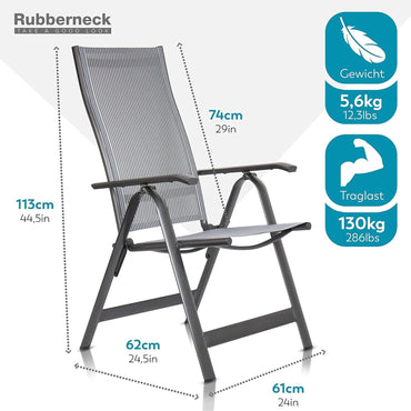 Camp Air Klappsessel Binz – faltbarer Aluminium Hochlehner Gartenstuhl, 10-fach verstellbar