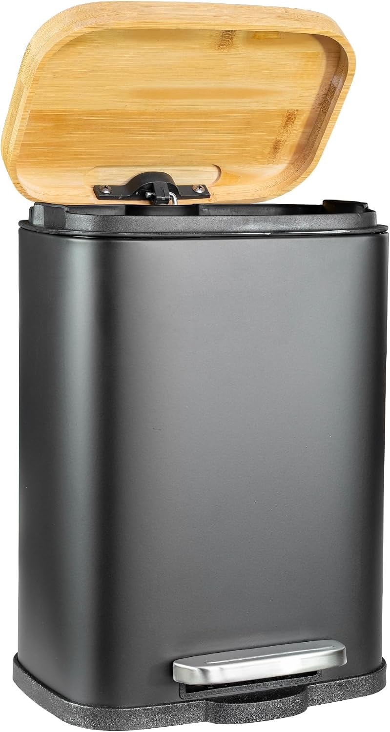 Solly's Kosmetikeimer 5 L schwarz mit Bambusdeckel