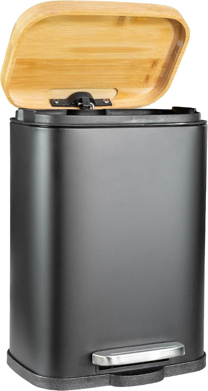 Solly's Kosmetikeimer 5 L schwarz mit Bambusdeckel
