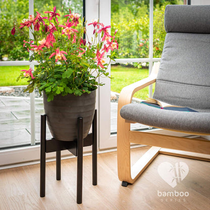 Bambus Pflanzenständer verstellbar – nachhaltiger Blumentopf-Ständer für Innen & Außen