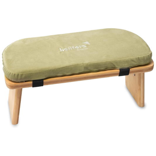 Meditationsbank aus Bambus – ergonomische Sitzbank mit Samtbezug für Yoga & Meditation – Bild 1