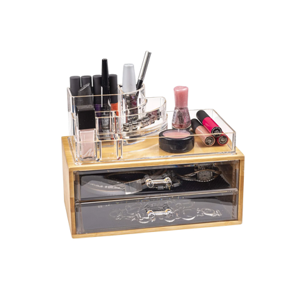Solly's Kosmetik-Organizer ELLA Acryl und Bambus