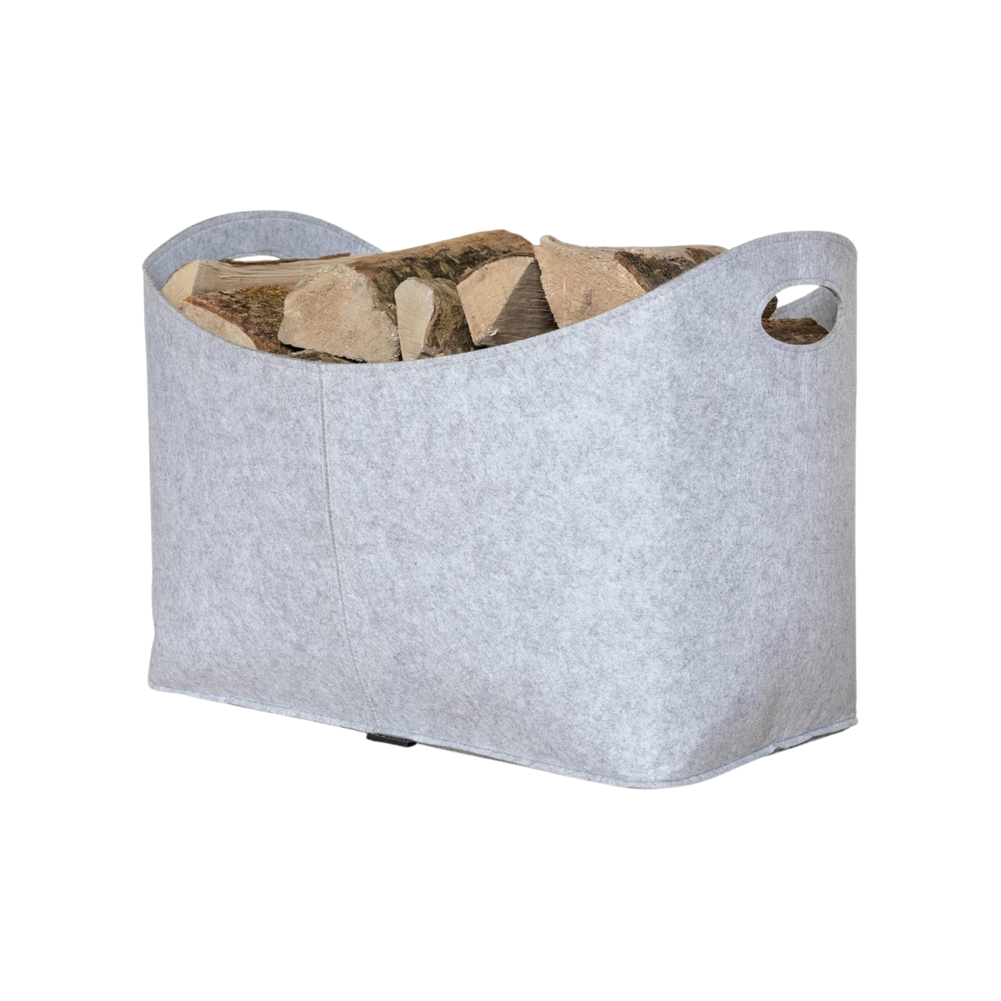 Kaminholztasche oval mit Feuerholz