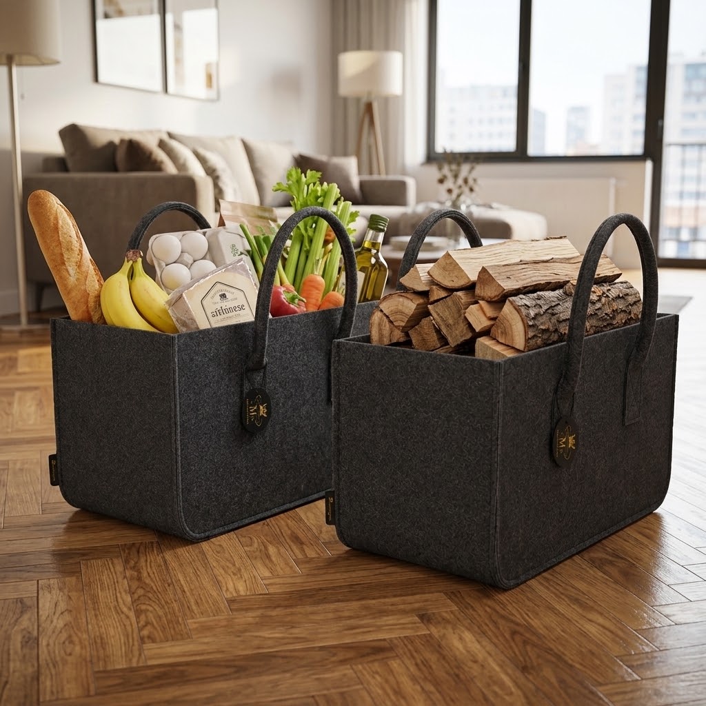 Allzweck Filztaschen M 2er-Set – mit Tragegriffen, 50 cm