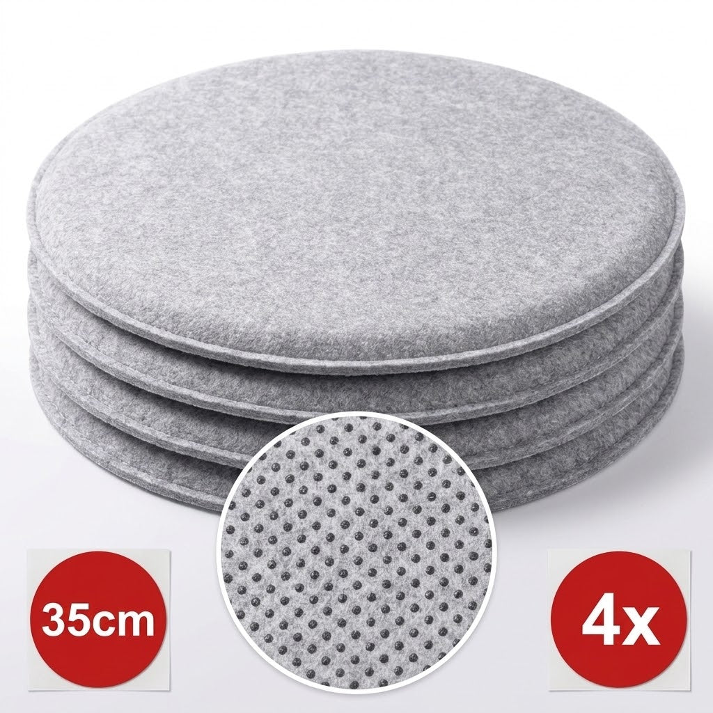 Filz Sitzkissen rund (4er-Set) – Ø 35 cm
