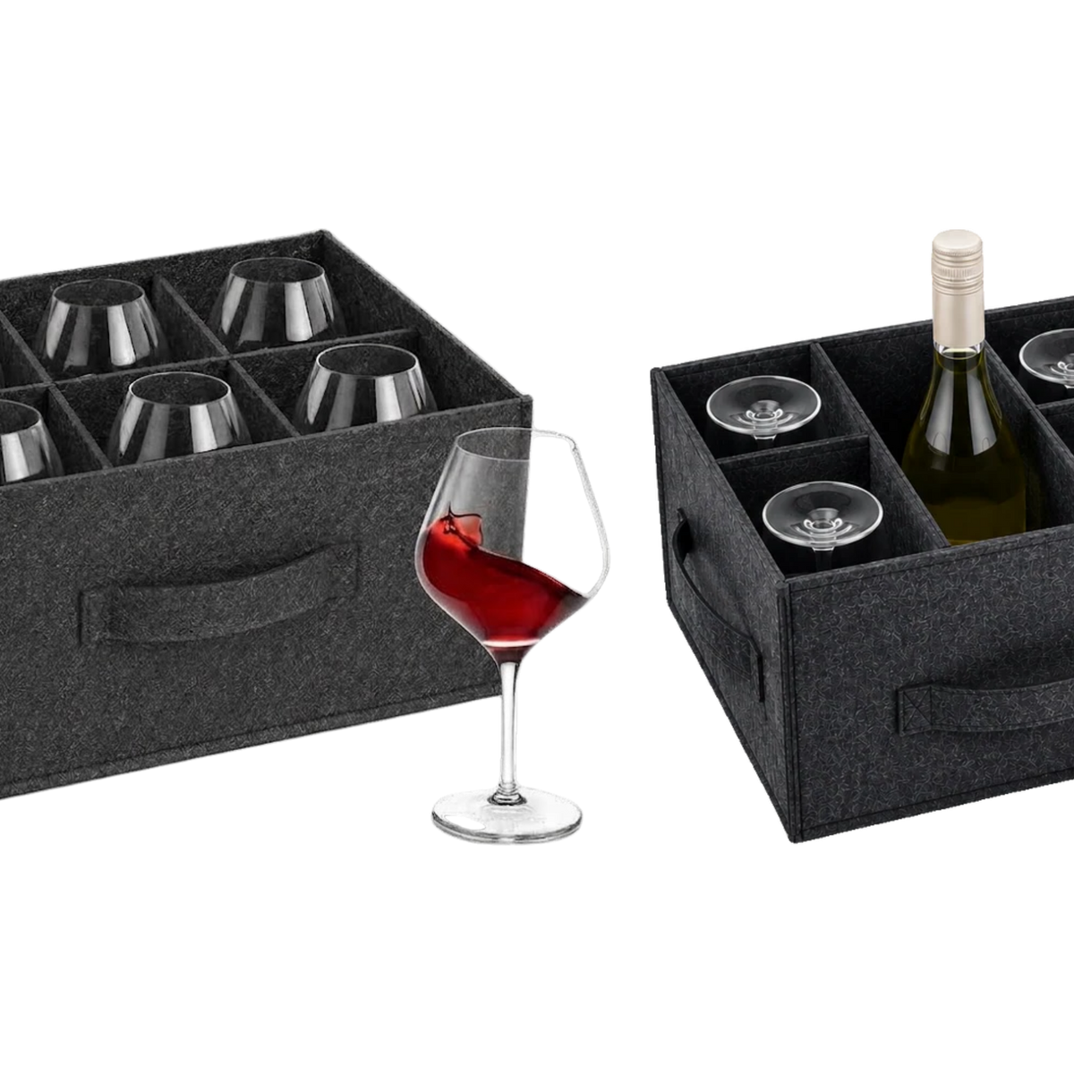 Filz Wein-Set – Rotwein- und Weißweinglashalter